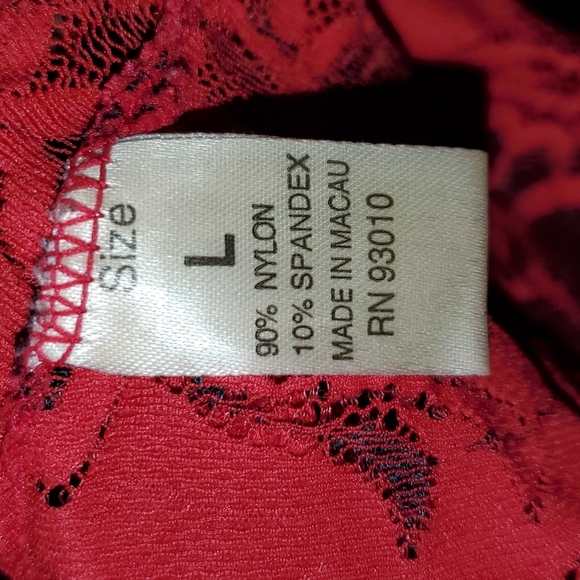 ❤Perfect Valentines Day Red Black & WHT Lace Booty Shorts Size L❤ - Picture 8 of 8